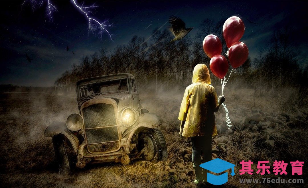 PS-无人驾驶-恐怖合成[平面设计视频教程][海报设计MP4高清全集 ]-第1张图片-我要自学网