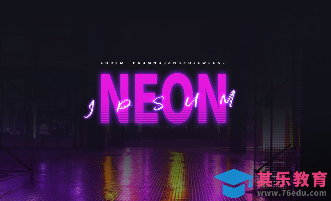 PS-赛博朋克风字体效果[虎课网平面设计视频教程][字体设计教程MP4高清全集 ]-第1张图片-我要自学网