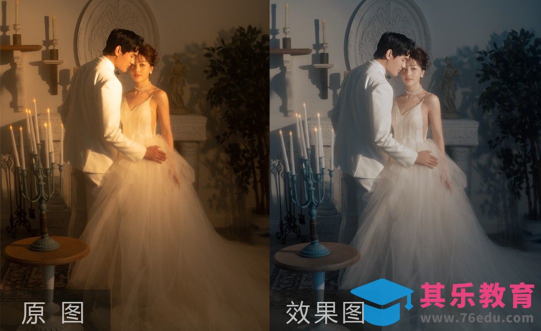 PS-婚纱人像冷暖对比色调整[虎课网手机摄影入门视频教程][MP4产品摄影教程全集 ]-第1张图片-我要自学网