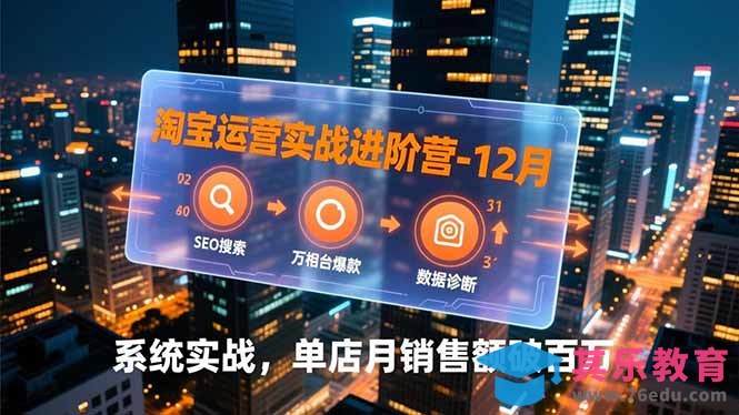 淘宝运营实战进阶营-12月：SEO搜索、万相台爆款、数据诊断，系统实战，单店月销售额破百万-第1张图片-我要自学网