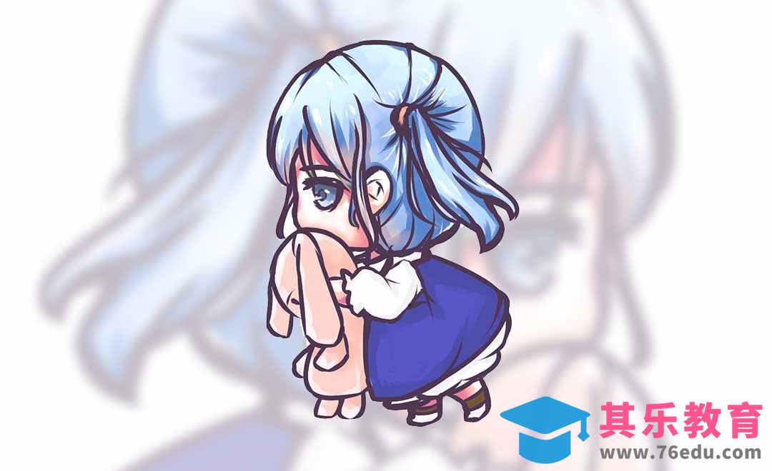 SAI-板绘插画-Q版双马尾小女孩[虎课网绘画插画视频教程][ipad商业插画MP4教程全集 ]-第1张图片-我要自学网