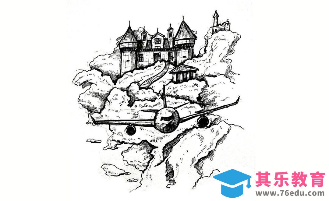 针管笔手绘插画-天空.之城[虎课网绘画插画视频教程][ipad商业插画MP4教程全集 ]-第1张图片-我要自学网