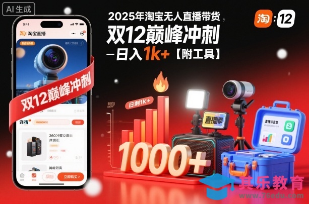 2025年淘宝无人直播带货,冲刺双12,日入1k+【附工具】【揭秘】-第1张图片-我要自学网 2025年淘宝无人直播带货,冲刺双12,日入1k+【附工具】【揭秘】-第1张图片-我要自学网
