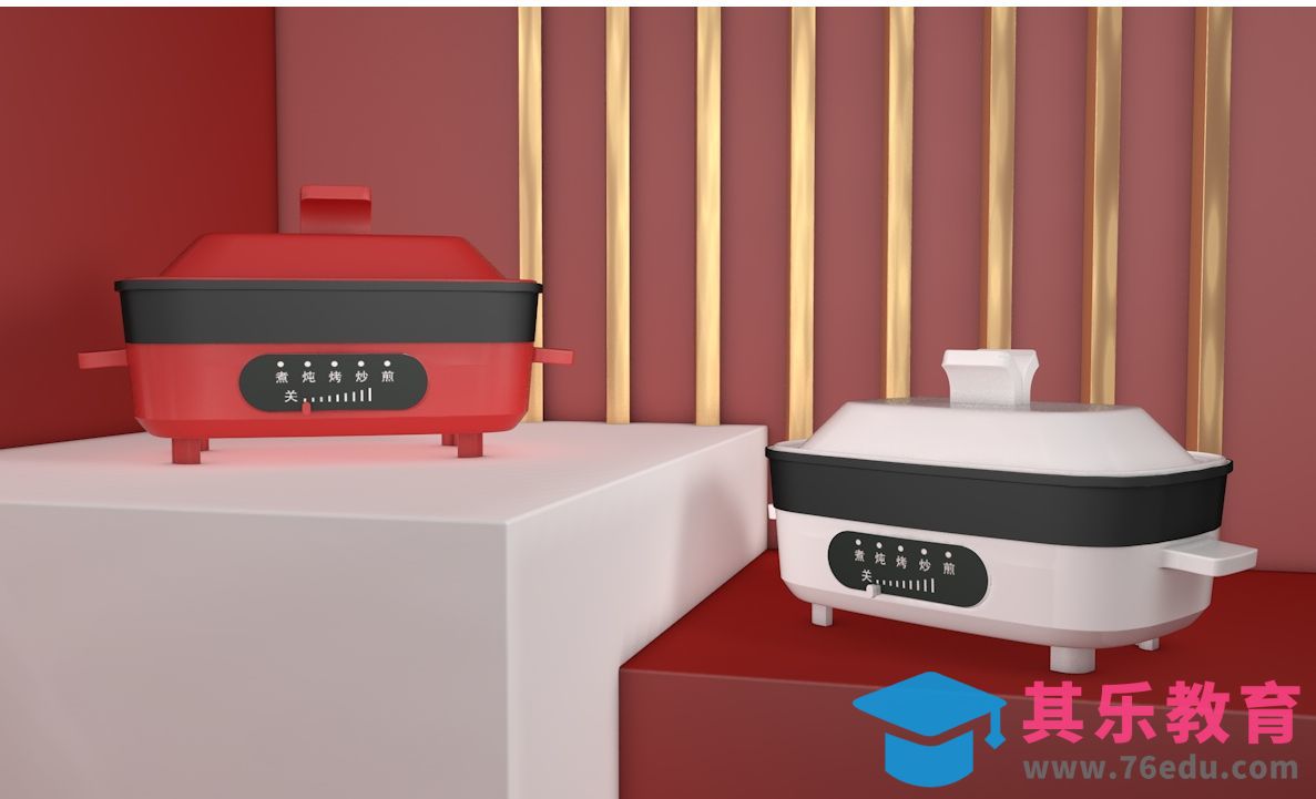 C4D-长方形小火锅建模[虎课网C4D设计视频教程][产品数码建模MP4教程全集 ]-第1张图片-我要自学网