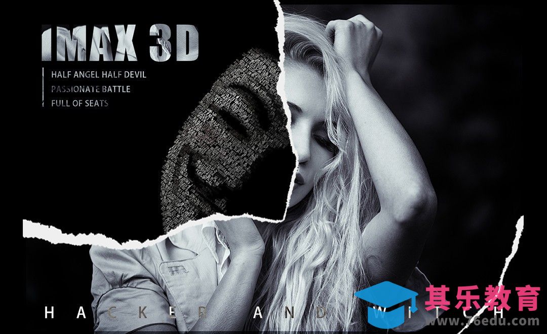 PS-撕毁拼接效果电影海报[平面设计视频教程][海报设计MP4高清全集 ]-第1张图片-我要自学网