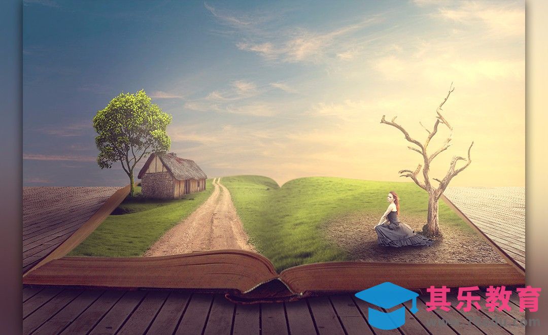 PS-书中方圆-创意合成[平面设计视频教程][海报设计MP4高清全集 ]-第1张图片-我要自学网