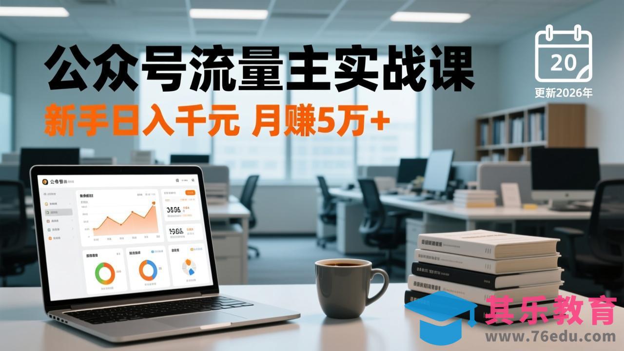 公众号流量主实战课，爆文写作、流量池运营、多平台分发，新手日入千元月赚5万+更新2026年-第1张图片-我要自学网