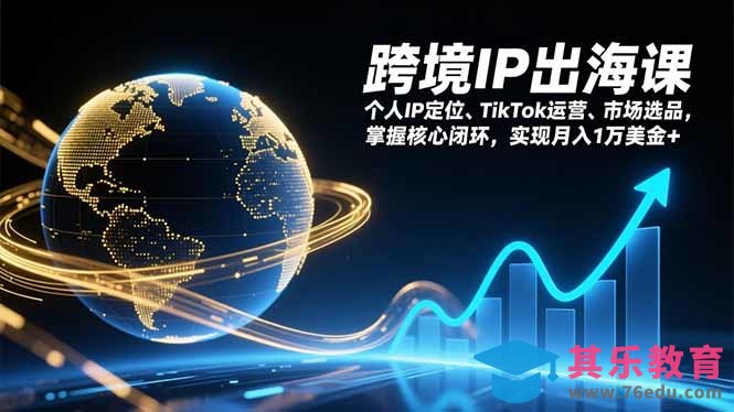 跨境IP出海课，个人IP定位、TikTok运营、市场选品，掌握核心闭环，实现月入1万美金+-第1张图片-我要自学网