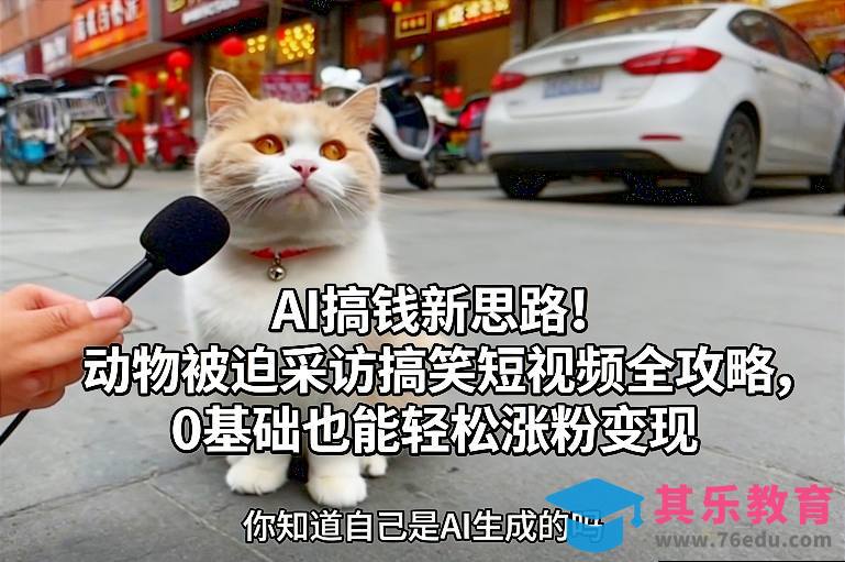 AI搞钱新思路！动物被迫采访搞笑短视频全攻略，0基础也能轻松涨粉变现-第1张图片-我要自学网