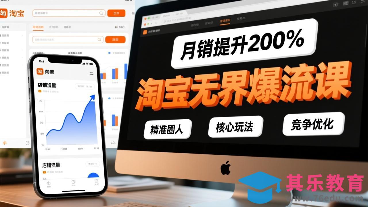 淘宝无界爆流课，精准圈人、核心玩法、竞争优化，快速引爆店铺流量，月销提升200%-第1张图片-我要自学网