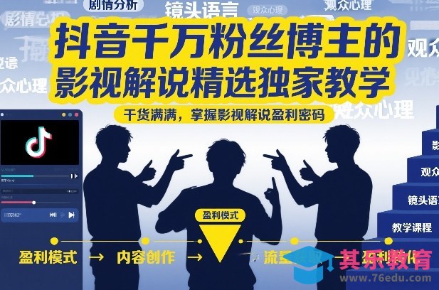 抖音千万粉丝博主的影视解说精选独家教学，干货满满，掌握影视解说盈利密码-第1张图片-我要自学网