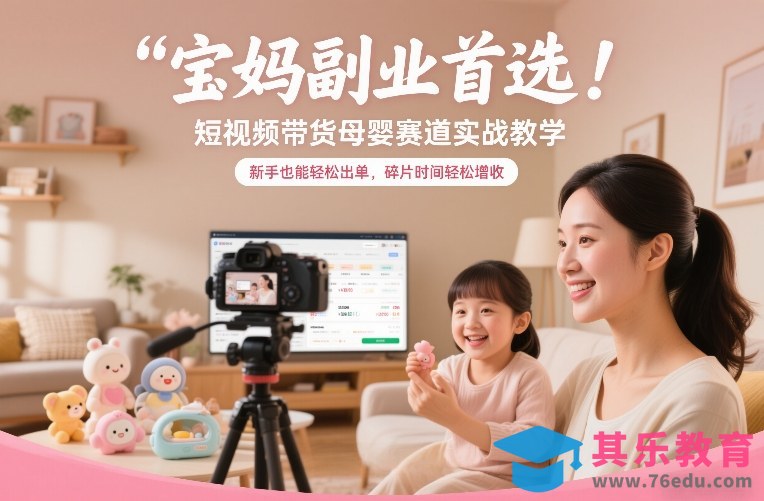 宝妈副业首选!短视频带货母婴赛道实战教学,新手也能轻松出单,碎片时间轻松增收-第1张图片-我要自学网 宝妈副业首选!短视频带货母婴赛道实战教学,新手也能轻松出单,碎片时间轻松增收-第1张图片-我要自学网