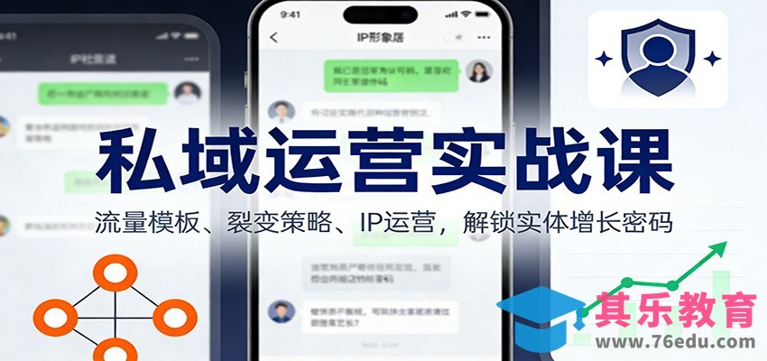 私域运营实战课：流量模板、裂变策略、 IP运营，解锁实体增长密码-第1张图片-我要自学网