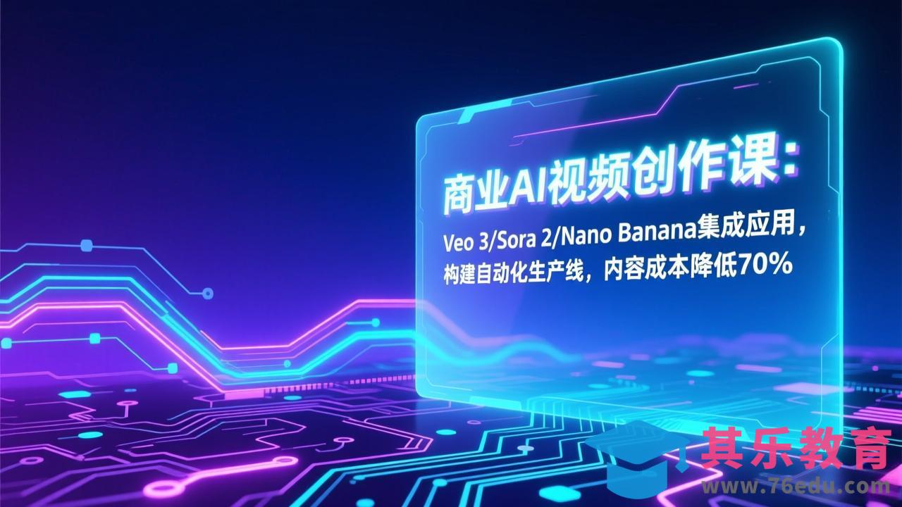 商业AI视频创作课:Veo 3/Sora 2/Nano Banana集成应用,构建自动化生产线,内容成本降低70%-第1张图片-我要自学网 商业AI视频创作课:Veo 3/Sora 2/Nano Banana集成应用,构建自动化生产线,内容成本降低70%-第1张图片-我要自学网