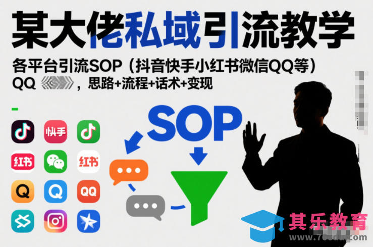 某大佬私域引流教学，各平台引流SOP(抖音快手小红书微信QQ等)，思路+流程+话术+变现-第1张图片-我要自学网