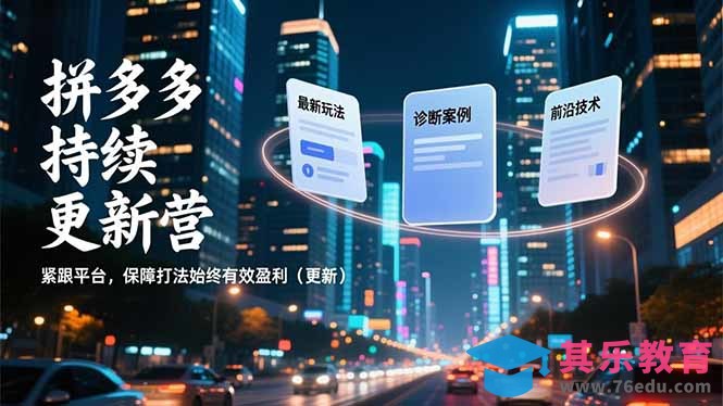 拼多多持续更新营，最新玩法、诊断案例、前沿技术，紧跟平台，保障打法始终有效盈利(更新-第1张图片-我要自学网