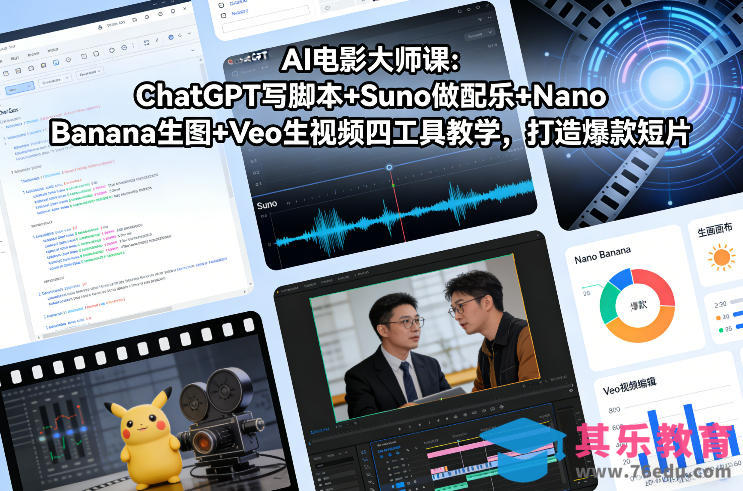 AI电影大师课:ChatGPT写脚本+Suno做配乐+Nano Banana生图+Veo生视频,打造爆款短片-第1张图片-我要自学网 AI电影大师课:ChatGPT写脚本+Suno做配乐+Nano Banana生图+Veo生视频,打造爆款短片-第1张图片-我要自学网