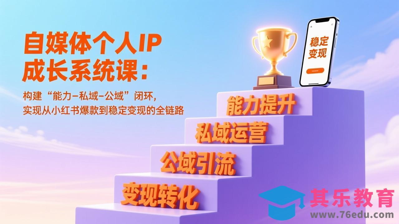 自媒体个人IP成长系统课:构建“能力-私域-公域”闭环,实现从小红书爆款到稳定变现的全链路-第1张图片-我要自学网 自媒体个人IP成长系统课:构建“能力-私域-公域”闭环,实现从小红书爆款到稳定变现的全链路-第1张图片-我要自学网