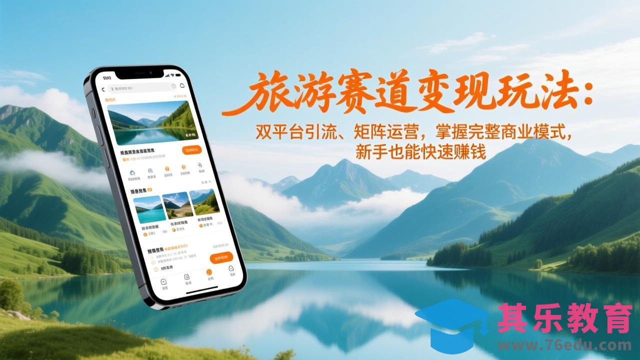 旅游赛道变现玩法：双平台引流、矩阵运营，掌握完整商业模式，新手也能快速赚钱-第1张图片-我要自学网