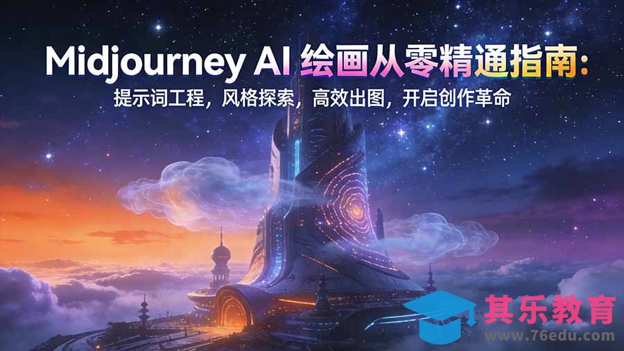 Midjourney AI绘画从零精通指南:提示词工程,风格探索,高效出图,开启创作革命-第1张图片-我要自学网 Midjourney AI绘画从零精通指南:提示词工程,风格探索,高效出图,开启创作革命-第1张图片-我要自学网