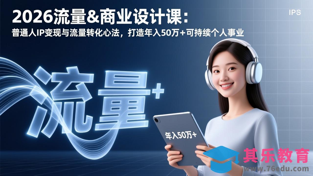 2026流量&商业设计课：普通人IP变现与流量转化心法，打造年入50万+可持续个人事业-第1张图片-我要自学网