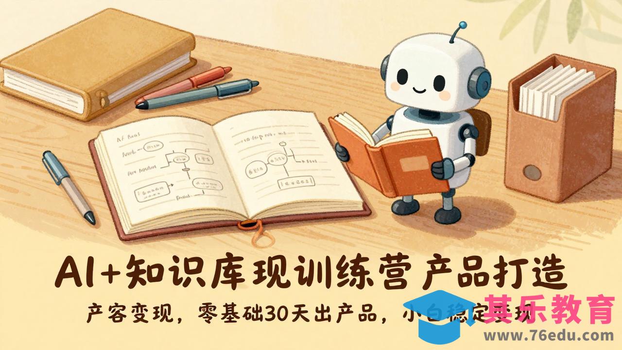 AI+知识库变现训练营，产品打造、内容创作、全平台变现，零基础30天出产品，小白稳定变现-第1张图片-我要自学网