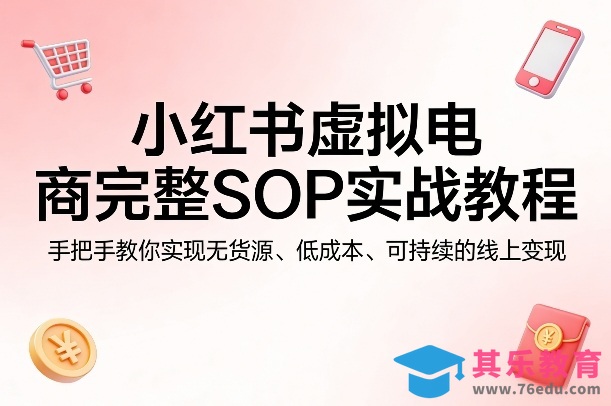 小红书虚拟电商完整SOP实战教程,手把手教你,实现无货源、低成本、可持续的线上变现-第1张图片-我要自学网 小红书虚拟电商完整SOP实战教程,手把手教你,实现无货源、低成本、可持续的线上变现-第1张图片-我要自学网
