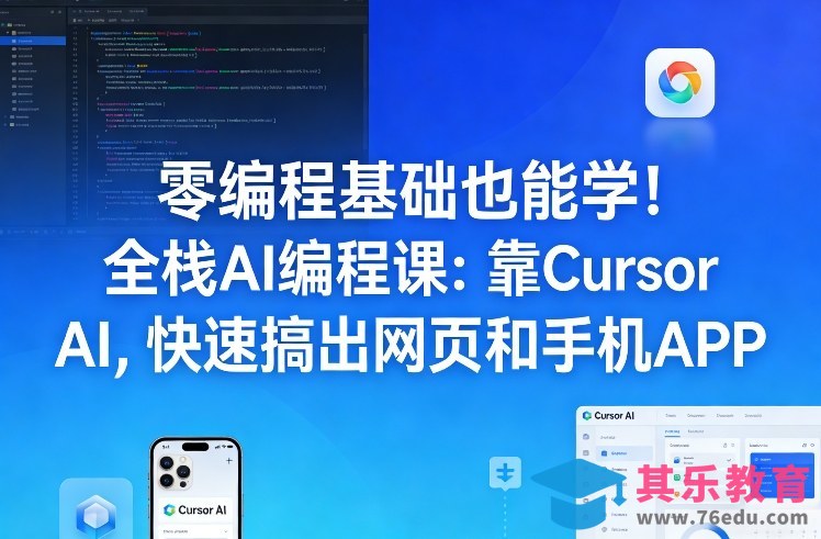 零编程基础也能学！全栈AI编程课：靠Cursor AI，快速搞出网页和手机APP-第1张图片-我要自学网