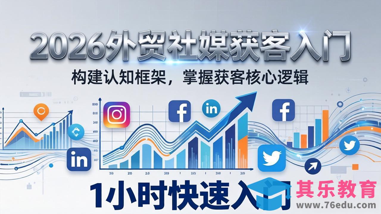 2026 外贸社媒获客入门：1小时搭建认知框架，新手快速开启社媒获客之路-第1张图片-我要自学网
