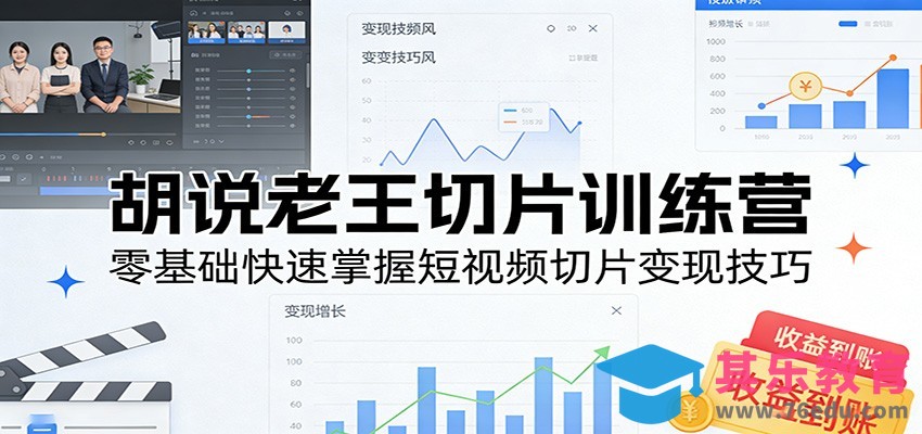 胡说老王切片训练营，零基础快速掌握短视频切片变现技巧-第1张图片-我要自学网
