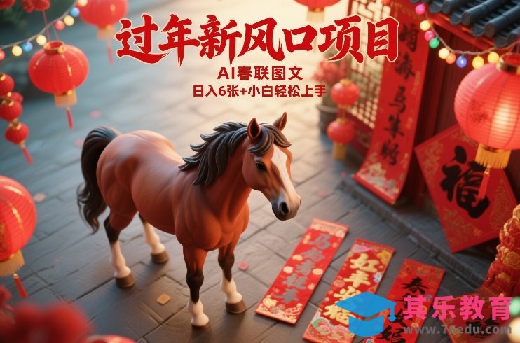 过年新风口项目,用ai春联图文,日入6张+小白轻松上手【揭秘】-第1张图片-我要自学网 过年新风口项目,用ai春联图文,日入6张+小白轻松上手【揭秘】-第1张图片-我要自学网