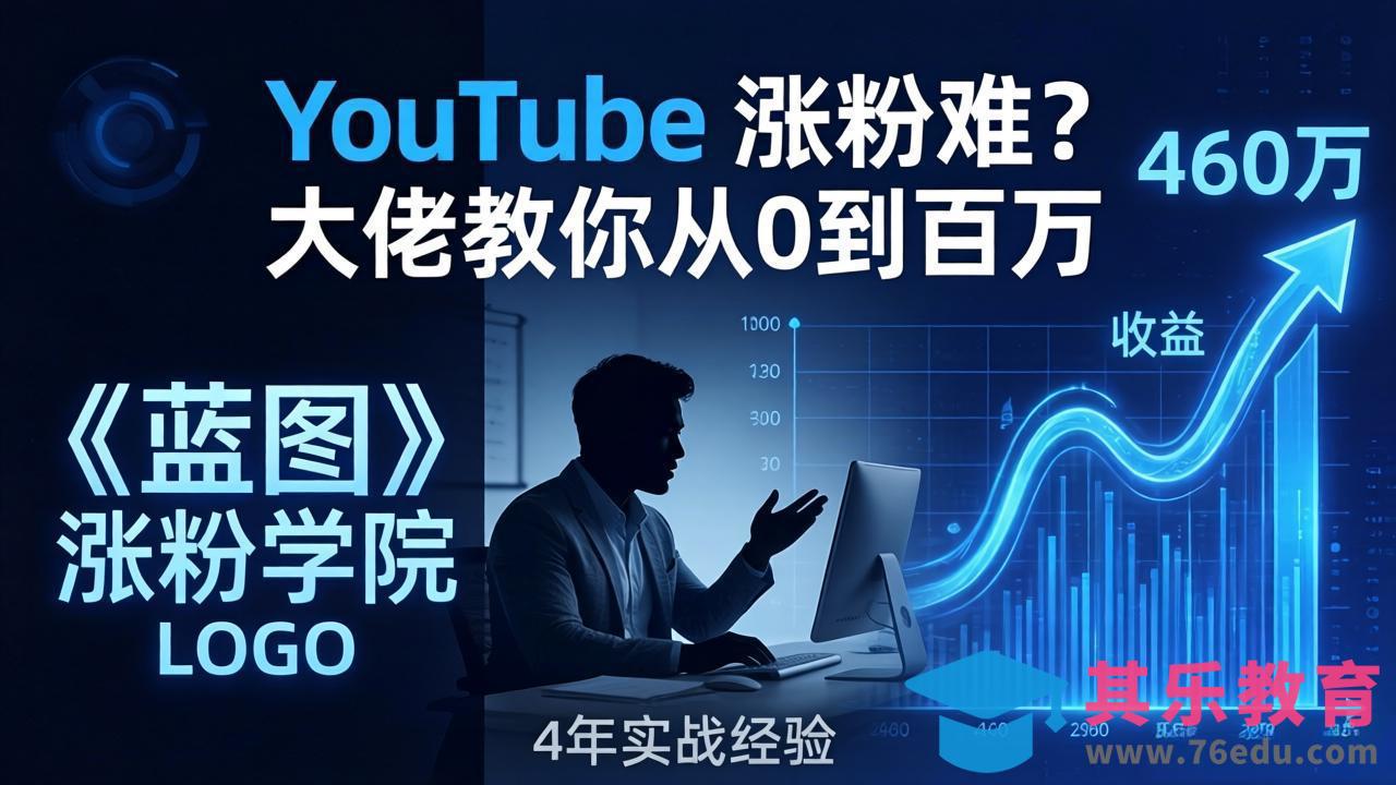 YouTube 涨粉难？《蓝图涨粉学院》：4 年赚 460 万的大佬教策略，从0到百万有路径！-第1张图片-我要自学网
