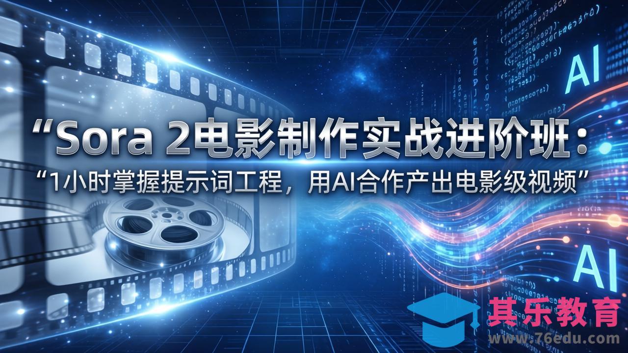 Sora 2电影制作实战进阶班：1小时掌握提示词工程，用AI合作产出电影级视频-第1张图片-我要自学网