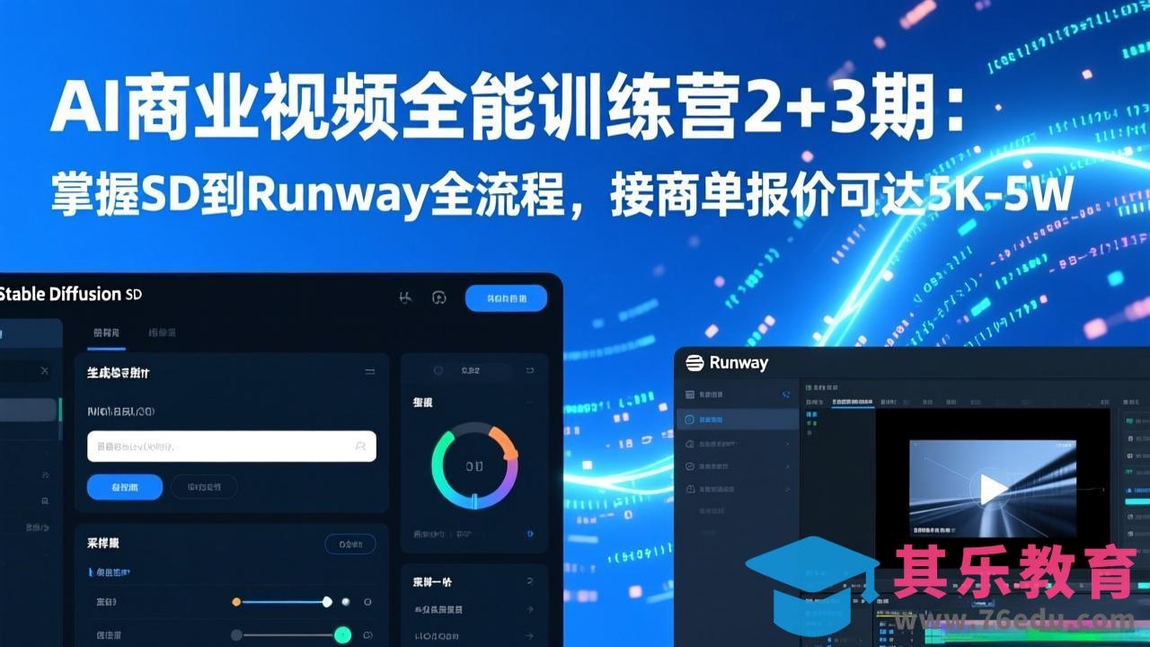 AI商业视频全能训练营2+3期:掌握SD到Runway全流程,接商单报价可达5K-5W-第1张图片-我要自学网 AI商业视频全能训练营2+3期:掌握SD到Runway全流程,接商单报价可达5K-5W-第1张图片-我要自学网