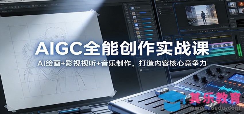 AIGC全能创作实战课：AI绘画+影视视听+音乐制作，打造内容核心竞争力-第1张图片-我要自学网