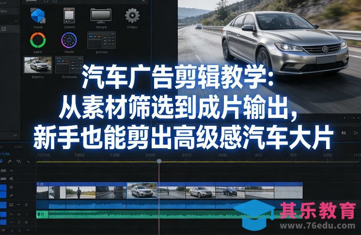 汽车广告剪辑教学：从素材筛选到成片输出，新手也能剪出高级感汽车大片-第1张图片-我要自学网