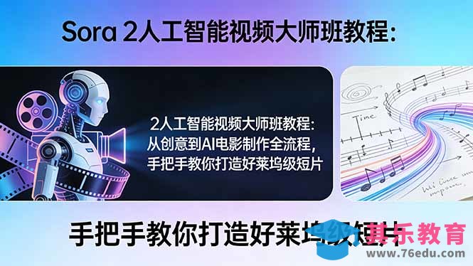 Sora 2人工智能视频大师班教程：从创意到AI电影制作全流程，手把手教你打造好莱坞级短片-第1张图片-我要自学网