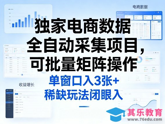 独家电商数据全自动采集项目，可批量矩阵操作，单窗口日入3张+，稀缺玩法闭眼入【揭秘】-第1张图片-我要自学网