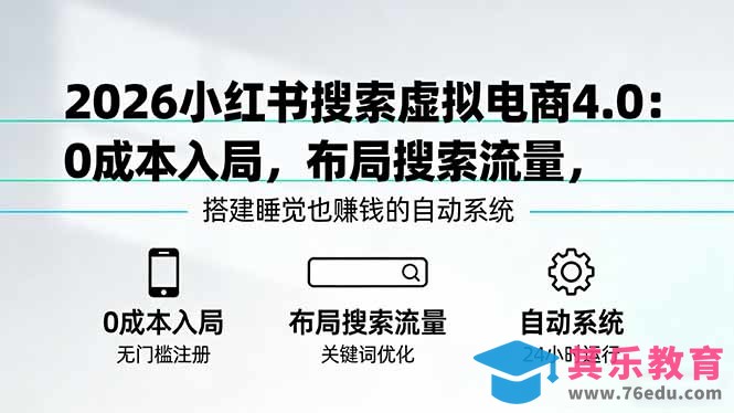 2026小红书搜索虚拟电商4.0：0成本入局，布局搜索流量，搭建睡觉也赚钱的自动系统-第1张图片-我要自学网