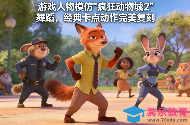 游戏人物模仿“疯狂动物城2”舞蹈，经典卡点动作完美复刻-第1张图片-我要自学网