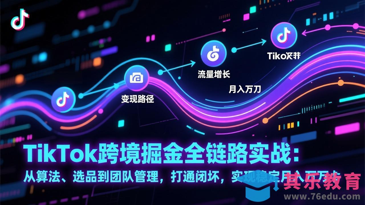 TikTok跨境掘金全链路实战：从算法、选品到团队管理，打通闭环，实现稳定月入万刀-第1张图片-我要自学网