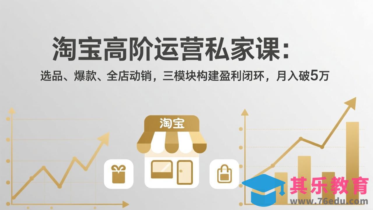 淘宝高阶运营私家课：选品、爆款、全店动销，三模块构建盈利闭环，月入破5万(更新26年2月-第1张图片-我要自学网