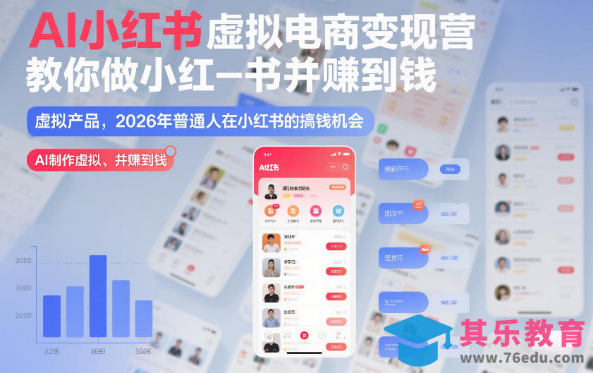 AI小红书虚拟电商变现营,教你做小红书并賺到钱,虚拟产品,2026年普通人在小红书的搞钱机会(更新中)-第1张图片-我要自学网 AI小红书虚拟电商变现营,教你做小红书并賺到钱,虚拟产品,2026年普通人在小红书的搞钱机会(更新中)-第1张图片-我要自学网