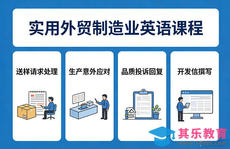 实用外贸制造业英语课程，教你专业处理送样请求、应对生产意外、回复品质投诉、撰写开发信等-第1张图片-我要自学网