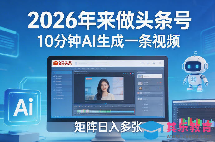 2026年来做头条号,10分钟AI生成一条视频,矩阵日入多张-第1张图片-我要自学网 2026年来做头条号,10分钟AI生成一条视频,矩阵日入多张-第1张图片-我要自学网