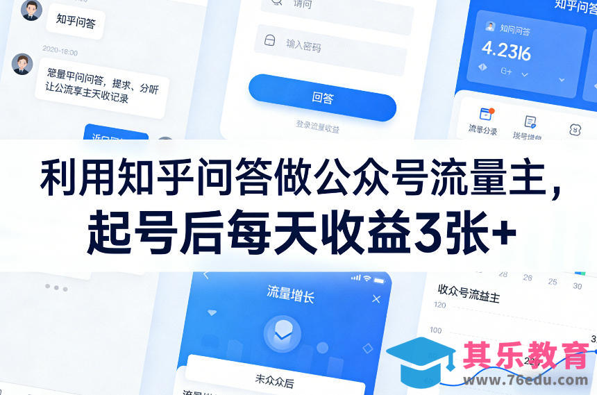 利用知乎问答做公众号流量主,起号后每天收益3张+-第1张图片-我要自学网 利用知乎问答做公众号流量主,起号后每天收益3张+-第1张图片-我要自学网