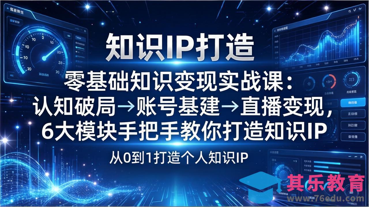 零基础知识IP变现实战课:认知破局→账号基建→直播变现,6大模块手把手教你打造知识IP-第1张图片-我要自学网 零基础知识IP变现实战课:认知破局→账号基建→直播变现,6大模块手把手教你打造知识IP-第1张图片-我要自学网