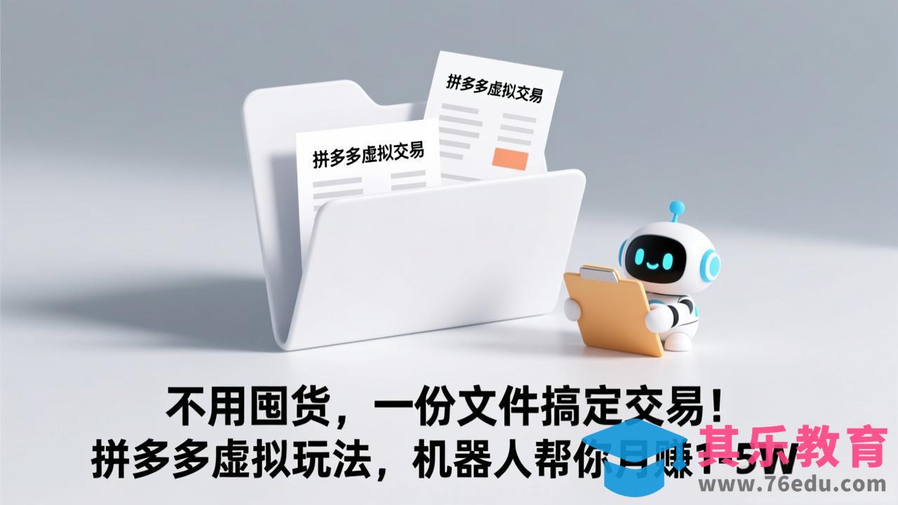 不用囤货，一份文件搞定交易！拼多多虚拟玩法，机器人帮你月赚 1-5W-第1张图片-我要自学网