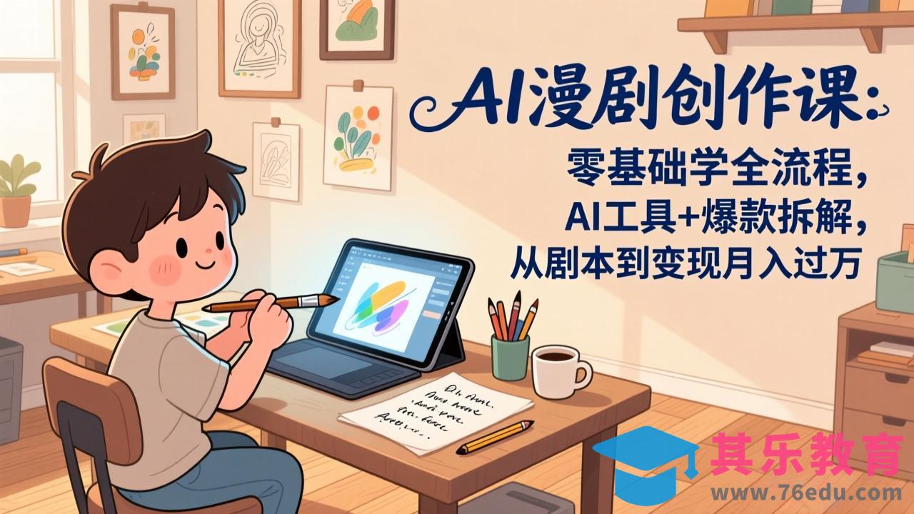 AI漫剧创作课:零基础学全流程,AI工具+爆款拆解,从剧本到变现月入过万-第1张图片-我要自学网 AI漫剧创作课:零基础学全流程,AI工具+爆款拆解,从剧本到变现月入过万-第1张图片-我要自学网
