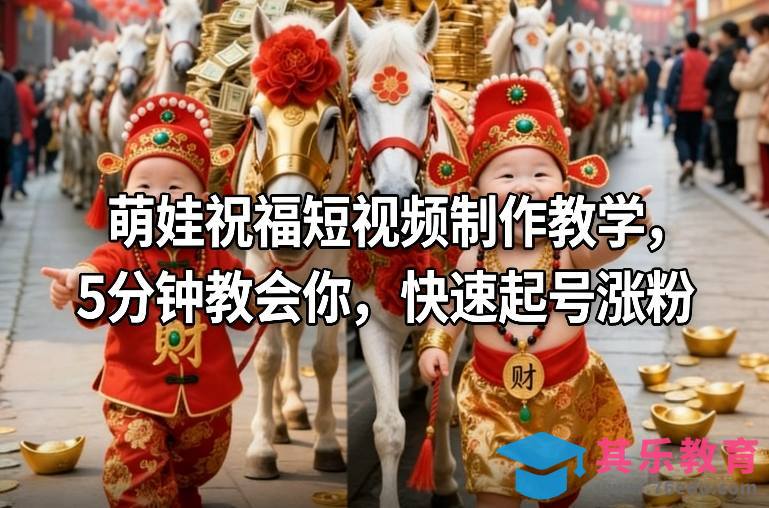 萌娃祝福短视频制作教学，5分钟教会你，快速起号涨粉-第1张图片-我要自学网